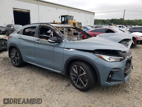 2024 Infiniti QX55 Luxe with VIN 3PCAJ5JR5RF110326, listed as a Copart auction lot 45185605 with Not Provided miles and Salvage Title. Bid and sale history available at DreamBid. Image 4.