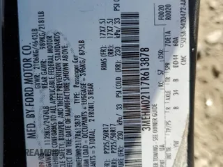 2007 Mercury Milan Premier z VIN 3MEHM02117R613878, wystawiony jako Copart lot #59711985 z przebiegiem 149 265 mil mil oraz Szkoda całkowita • Salvage title. Historia ofert i sprzedaży dostępna na DreamBid. Obrazek 12.