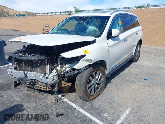 2015 Infiniti QX60 with VIN 5N1AL0MN2FC526327, listed as a IAAI auction lot 41611227 with 1 mi miles. Bid and sale history available at carsss.com. Image 2.