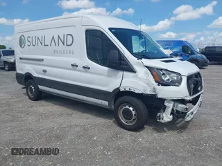 2023 Ford Transit Cargo with VIN 1FTBR1C86PKB70724, listed as a IAAI auction lot 42234731 with 30,264 mi miles and . Bid and sale history available at DreamBid. Image 1.