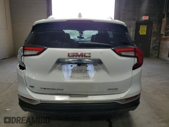 2022 GMC Terrain SLT with VIN 3GKALVEV0NL109666, listed as a Copart auction lot 57865495 with 75,738 mi miles and Salvage title. Bid and sale history available at DreamBid. Image 6.