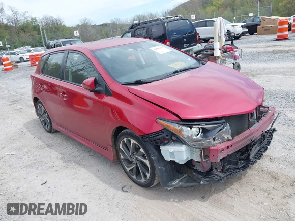 2018 Toyota Corolla iM with VIN JTNKARJE7JJ573943, listed as a IAAI auction lot 42080333 with 99,860 mi miles. Bid and sale history available at carsss.com. Image 1.