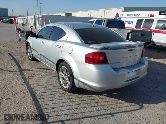 2012 Dodge Avenger SE with VIN 1C3CDZAG3CN291123, listed as a IAAI auction lot 41861036 with 114,607 mi miles and . Bid and sale history available at DreamBid. Image 3.
