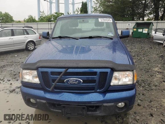 2011 Ford Ranger XLT with VIN 1FTLR4FE2BPB07543, listed as a Copart auction lot 57044345 with Not provided miles and Salvage title. Bid and sale history available at DreamBid. Image 5.