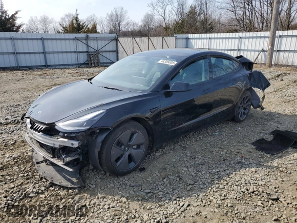 2022 Tesla Model 3 with VIN 5YJ3E1EA9NF344876, listed as a Copart auction lot 48306005 with 0 mi miles and Salvage Title. Bid and sale history available at carsss.com. Image 1.