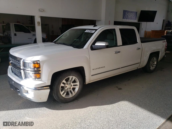 2014 Chevrolet Silverado 1500 LTZ with VIN 3GCUKSEC5EG569617, listed as a Copart auction lot 52012115 with 114,157 mi miles and Clean Title. Bid and sale history available at carsss.com. Image 1.