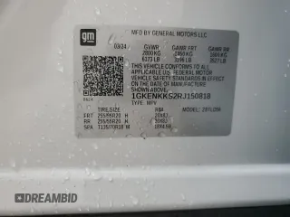 2024 GMC Acadia FWD Elevation z VIN 1GKENKKS2RJ150818, wystawiony jako Copart lot #82049834 z przebiegiem Nie podano mil oraz Czysty tytuł • Clean title. Historia ofert i sprzedaży dostępna na DreamBid. Obrazek 13.