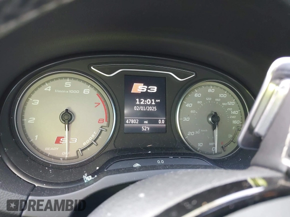 2016 Audi S3 Premium Plus with VIN WAUB1GFF8G1097864, listed as a IAAI auction lot 41507536 with 47,802 mi miles. Bid and sale history available at carsss.com. Image 7.