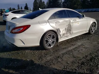 2015 Mercedes-Benz CLS 400 with VIN WDDLJ6HB7FA136587, listed as a Copart auction lot 43651315 with 55,164 mi miles and Salvage title. Bid and sale history available at DreamBid. Image 3.