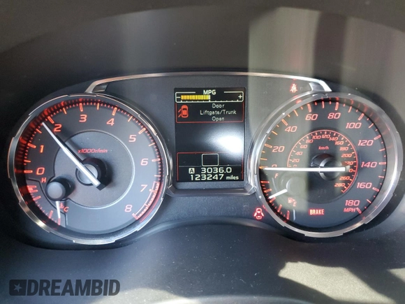 2016 Subaru WRX Limited with VIN JF1VA1J65G9818699, listed as a Copart auction lot 52116595 with 123,247 mi miles and Salvage title. Bid and sale history available at DreamBid. Image 9.