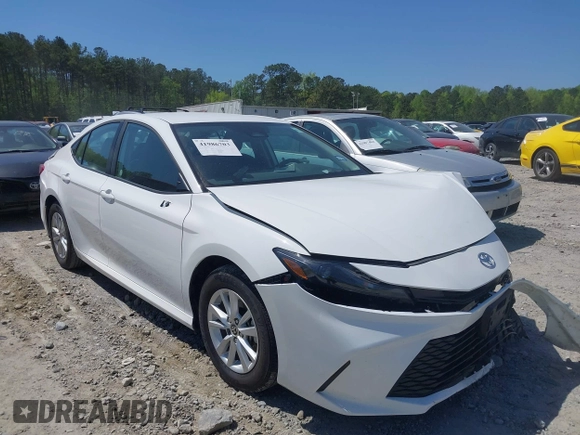 2025 Toyota Camry LE with VIN 4T1DAACKXSU522692, listed as a IAAI auction lot 41986703 with 7,814 mi miles and . Bid and sale history available at DreamBid. Image 1.
