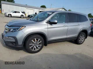 2021 Honda Pilot EX with VIN 5FNYF6H33MB093414, listed as a Copart auction lot 58694955 with 44,336 mi miles and Salvage title. Bid and sale history available at DreamBid. Image 1.