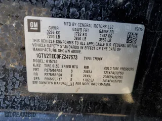 2015 GMC Sierra 1500 with VIN 1GTV2TEC0FZ247673, listed as a Copart auction lot 46641555 with 63,828 mi miles and Salvage Title. Bid and sale history available at carsss.com. Image 12.