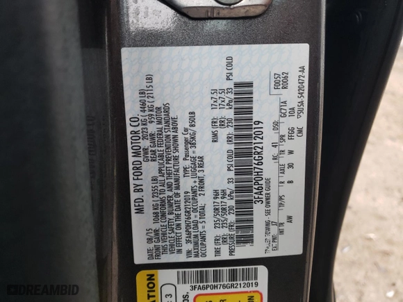2016 Ford Fusion SE with VIN 3FA6P0H76GR212019, listed as a Copart auction lot 43038875 with 85,224 mi miles and Salvage Title. Bid and sale history available at carsss.com. Image 13.