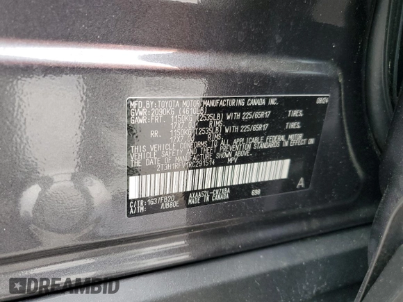 2024 Toyota RAV4 LE with VIN 2T3H1RFV1RC291514, listed as a Copart auction lot 50590825 with 4,868 mi miles and Non Repairable. Bid and sale history available at carsss.com. Image 14.