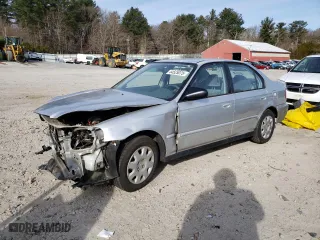 2000 Honda Civic VP with VIN 2HGEJ6617YH594343, listed as a Copart auction lot 44525075 with 70,636 mi miles and Clean Title. Bid and sale history available at carsss.com. Image 1.