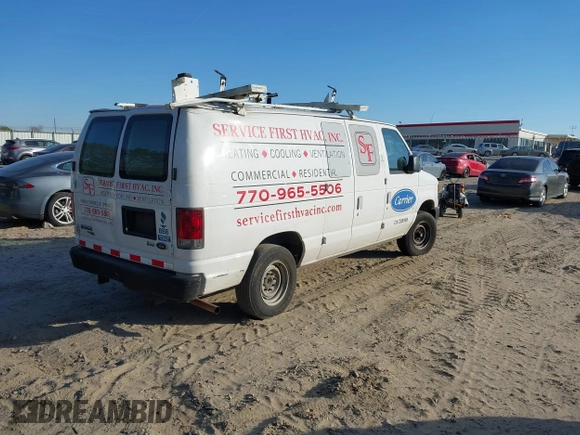 2013 Ford Econoline Cargo Commercial with VIN 1FTNE1EW4DDA35701, listed as a IAAI auction lot 41900327 with 226,733 mi miles and . Bid and sale history available at carsss.com. Image 4.
