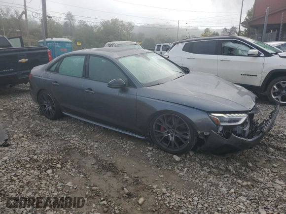 2021 Audi S4 Premium Plus with VIN WAUB4AF41MA069161, listed as a Copart auction lot 74431454 with 26,935 mi miles and Salvage Title. Bid and sale history available at carsss.com. Image 4.