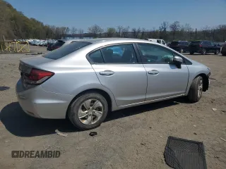2015 Honda Civic Sedan LX with VIN 19XFB2F50FE285737, listed as a Copart auction lot 54292615 with 160,384 mi miles and Salvage Title. Bid and sale history available at carsss.com. Image 3.
