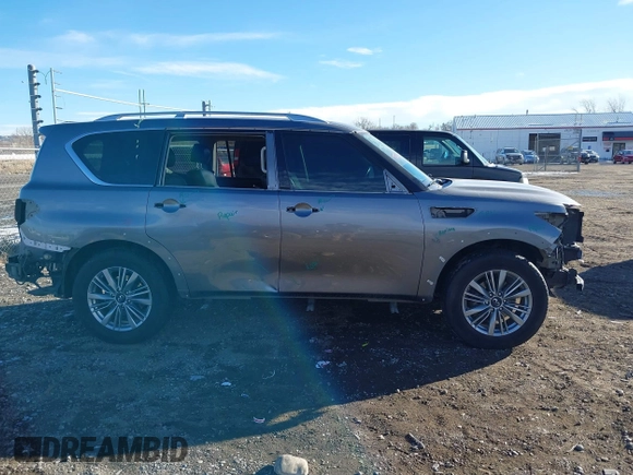 2020 Infiniti QX80 Luxe with VIN JN8AZ2NE5L9253264, listed as a IAAI auction lot 41012767 with 106,672 mi miles and . Bid and sale history available at DreamBid. Image 14.