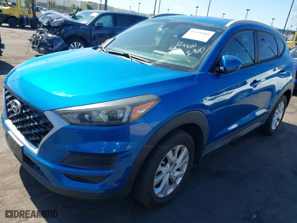 2019 Hyundai Tucson Value with VIN KM8J33A47KU966447, listed as a IAAI auction lot 41631458 with 46,519 mi miles. Bid and sale history available at carsss.com. Image 2.