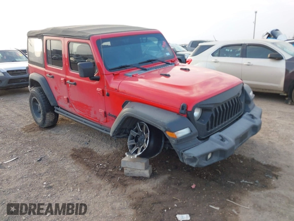 2022 Jeep Wrangler Unlimited Sport S with VIN 1C4HJXDG1NW144404, listed as a IAAI auction lot 41690330 with 48,542 mi miles and . Bid and sale history available at DreamBid. Image 1.
