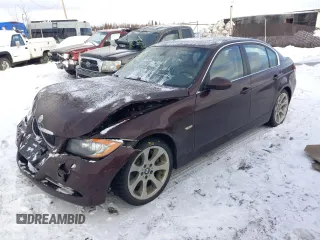 2007 BMW 3 Series 335xi with VIN WBAVD53567A008796, listed as a Copart auction lot 77637554 with 101,713 mi miles and Salvage Title. Bid and sale history available at carsss.com. Image 1.