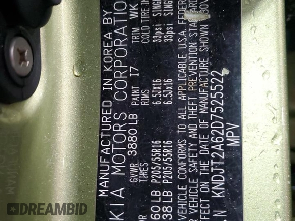 2013 Kia Soul + z VIN KNDJT2A62D7525522, wystawiony jako Copart lot #55583425 z przebiegiem 170 235 mil mil oraz Szkoda całkowita • Salvage title. Historia ofert i sprzedaży dostępna na DreamBid. Obrazek 13.