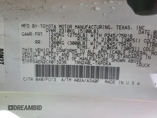 2012 Toyota Tacoma with VIN 5TFPX4EN2CX013236, listed as a Copart auction lot 87359204 with Not Provided miles and Salvage Title. Bid and sale history available at DreamBid. Image 14.