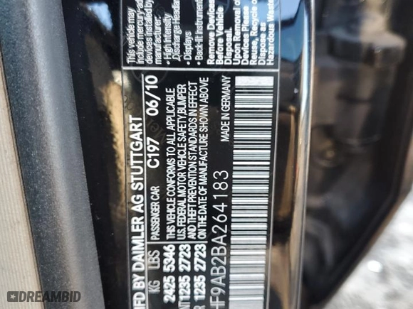 2011 Mercedes-Benz E-Class E 550 Luxury with VIN WDDHF9AB2BA264183, listed as a Copart auction lot 46336995 with 184,659 mi miles and Salvage Title. Bid and sale history available at carsss.com. Image 14.