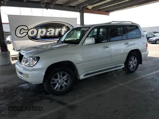 2004 Lexus LX 470 z VIN JTJHT00W343546274, wystawiony jako Copart lot #60159385 z przebiegiem 663 185 mil mil oraz Czysty tytuł • Clean title. Historia ofert i sprzedaży dostępna na DreamBid. Obrazek 1.