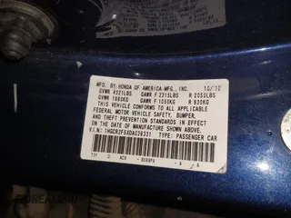 2013 Honda Accord Sport with VIN 1HGCR2F5XDA036331, listed as a IAAI auction lot 42173860 with 180,099 mi miles and . Bid and sale history available at DreamBid. Image 9.