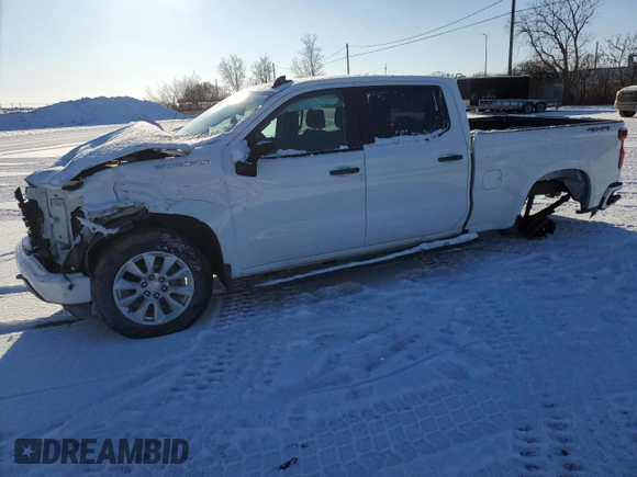 2022 Chevrolet Silverado 1500 Custom with VIN 1GCPDBEK4NZ588805, listed as a Copart auction lot 88979865 with 0 mi miles and Salvage Title. Bid and sale history available at carsss.com. Image 1.