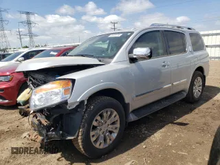 2015 Nissan Armada Platinum z VIN 5N1AA0NC0FN611321, wystawiony jako Copart lot #57393054 z przebiegiem 102 913 mil mil oraz Szkoda całkowita • Salvage title. Historia ofert i sprzedaży dostępna na DreamBid. Obrazek 1.