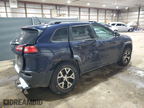 2014 Jeep Cherokee Trailhawk with VIN 1C4PJMBB9EW124371, listed as a Copart auction lot 42038105 with 137,717 mi miles and Salvage Title. Bid and sale history available at carsss.com. Image 3.