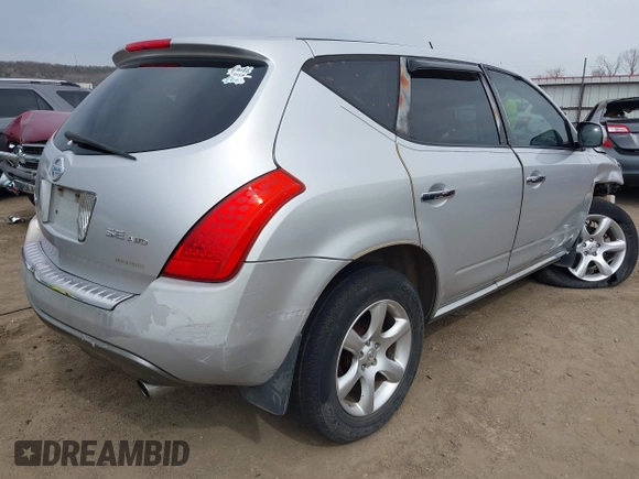 2007 Nissan Murano SL with VIN JN8AZ08W47W650593, listed as a IAAI auction lot 41778280 with 171,586 mi miles and . Bid and sale history available at DreamBid. Image 4.