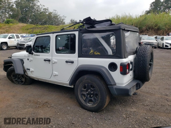 2023 Jeep Wrangler Sport with VIN 1C4HJXDG2PW697694, listed as a Copart auction lot 47454245 with Not Provided miles and Non Repairable. Bid and sale history available at DreamBid. Image 2.