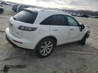 2008 Infiniti FX z VIN JNRAS08U18X100309, wystawiony jako Copart lot #82157174 z przebiegiem 165 983 mil mil oraz Szkoda całkowita • Salvage title. Historia ofert i sprzedaży dostępna na DreamBid. Obrazek 3.