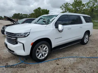 2022 Chevrolet Suburban Premier with VIN 1GNSCFKD0NR161283, listed as a Copart auction lot 64377244 with 65,211 mi miles and Salvage title. Bid and sale history available at DreamBid. Image 1.