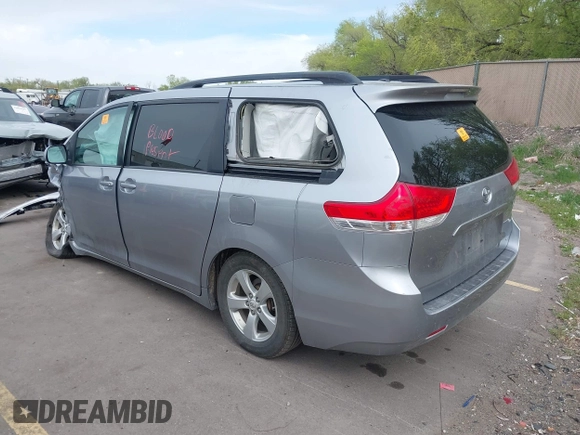 2011 Toyota Sienna LE AAS with VIN 5TDKK3DC9BS018960, listed as a IAAI auction lot 42065855 with Not Provided miles and . Bid and sale history available at DreamBid. Image 3.