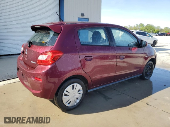 2019 Mitsubishi Mirage ES z VIN ML32A3HJ1KH004957, wystawiony jako Copart lot #53801775 z przebiegiem 56 068 mil mil oraz Szkoda całkowita • Salvage title. Historia ofert i sprzedaży dostępna na DreamBid. Obrazek 3.