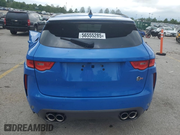 2020 Jaguar F-Pace SVR with VIN SADCZ2EE3LA617687, listed as a Copart auction lot 56555285 with 49,307 mi miles and Salvage Title. Bid and sale history available at DreamBid. Image 6.