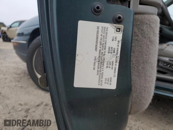 1997 Chevrolet Lumina LS with VIN 2G1WL52M3V9163567, listed as a Copart auction lot 82772324 with 191,852 mi miles and Salvage Title. Bid and sale history available at DreamBid. Image 14.