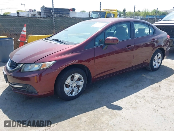 2014 Honda Civic LX with VIN 19XFB2F58EE261765, listed as a IAAI auction lot 42151335 with 55,881 mi miles. Bid and sale history available at carsss.com. Image 17.