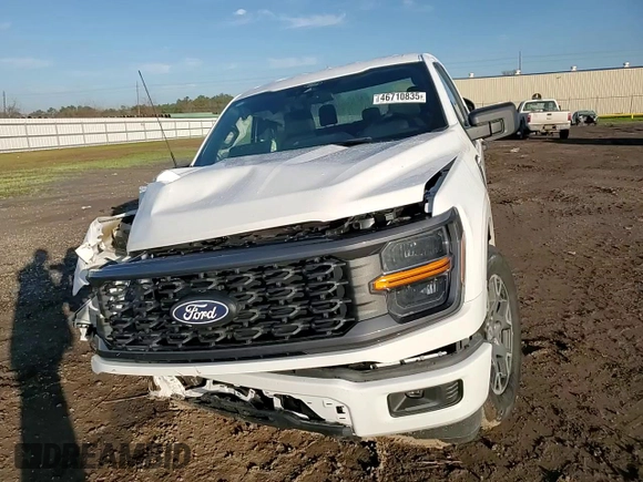 2024 Ford F-150 STX with VIN 1FTEW2KP9RKF20192, listed as a Copart auction lot 46710835 with 743 mi miles and Salvage Title. Bid and sale history available at carsss.com. Image 11.
