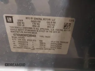 2015 GMC Sierra 1500 SLE z VIN 1GTV2UECXFZ285403, wystawiony jako IAAI lot #41255076 z przebiegiem 71 498 mil mil oraz . Historia ofert i sprzedaży dostępna na DreamBid. Obrazek 9.