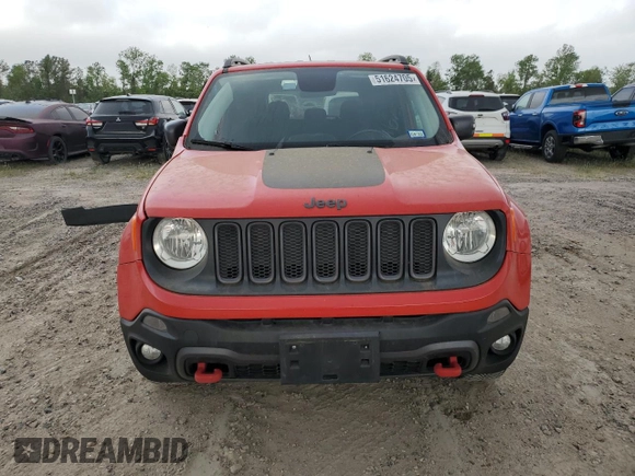 2016 Jeep Renegade Trailhawk with VIN ZACCJBCT1GPD85729, listed as a Copart auction lot 51624705 with 57,944 mi miles and Salvage Title. Bid and sale history available at carsss.com. Image 5.