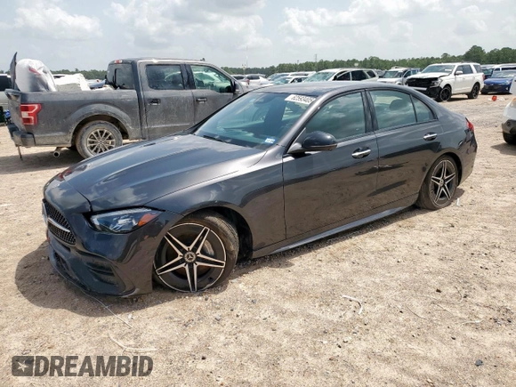 2023 Mercedes-Benz C 300 with VIN W1KAF4HB0PR127231, listed as a Copart auction lot 62593405 with 33,621 mi miles and Salvage title. Bid and sale history available at DreamBid. Image 1.
