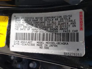 2002 Lexus ES 300 с VIN JTHBF30G120068539, выставлен на аукционе IAAI как лот 42413361 с пробегом 133 625 миль миль и . История ставок и продаж доступна на DreamBid. Изображение 9.