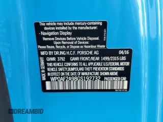 2016 Porsche 911 GT3 RS with VIN WP0AF2A98GS192732, listed as a Copart auction lot 74796104 with 0 mi miles and Salvage Title. Bid and sale history available at carsss.com. Image 13.